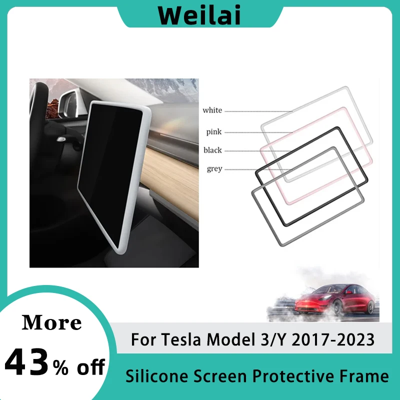 Silicone Screen Protective Frame Kit For Tesla Model 3 Y Accessories Central Control Navigation Screen Protector Frame 2017-2023
Silicone Screen Protective Frame Kit For Tesla Model 3 Y Accessories Central Control Navigation Screen Protector Frame 2017-2023