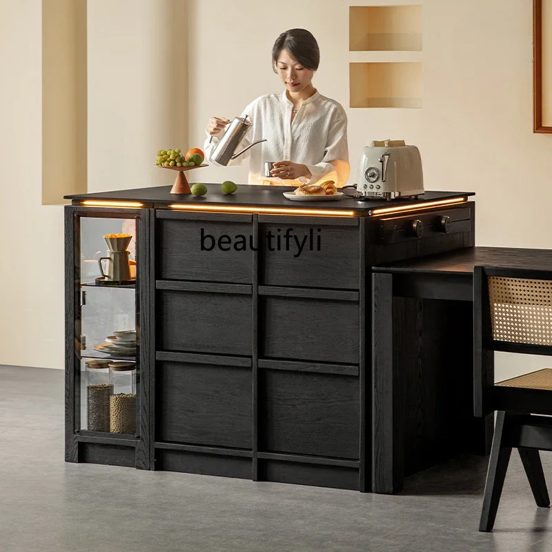 Island independent living room, middle island storage, dining side cabinet, wine cabinet, ash wood rock slab bar counter
Island independent living room, middle island storage, dining side cabinet, wine cabinet, ash wood rock slab bar counter