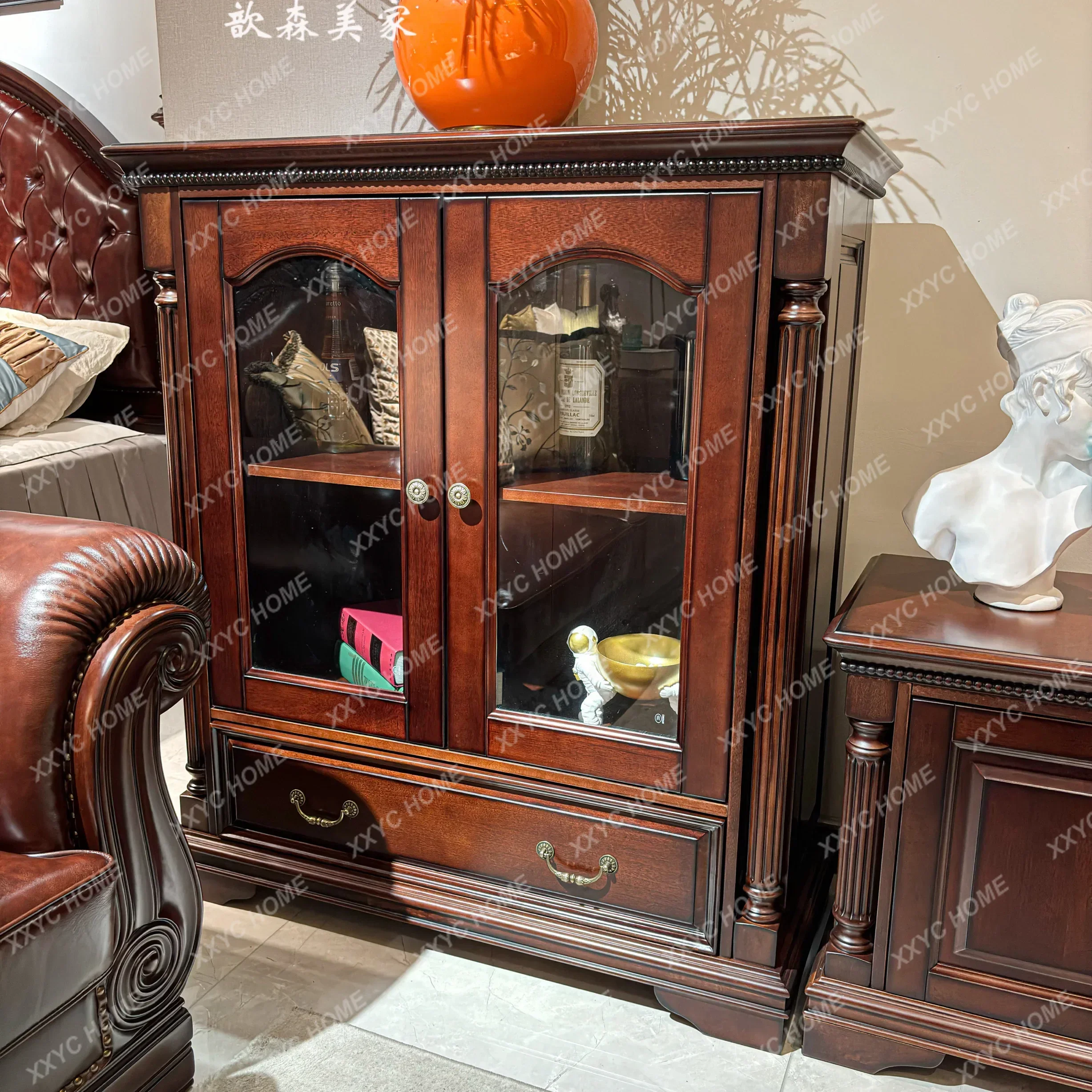 YY all solid wood retro light luxury tall and short combination side cabinet living room storage
YY all solid wood retro light luxury tall and short combination side cabinet living room storage