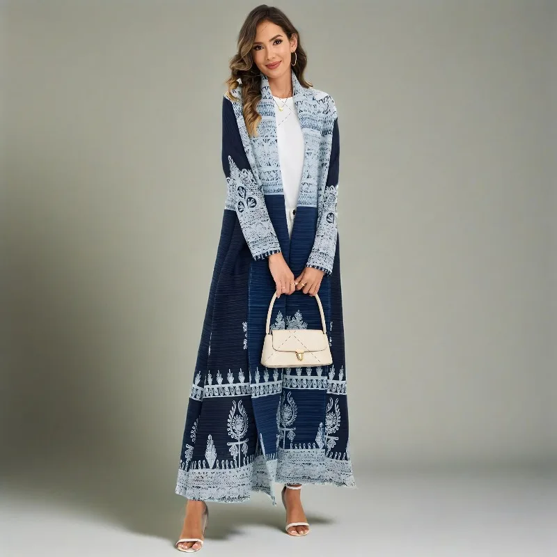 Длинный плиссированный плащ Абая Мияке, осень 2024, новая одежда, модный плиссированный кардиган с принтом, женская одежда из Саудовской Аравии
Длинный плиссированный плащ Абая Мияке, осень 2024, новая одежда, модный плиссированный кардиган с принтом, женская одежда из Саудовской Аравии