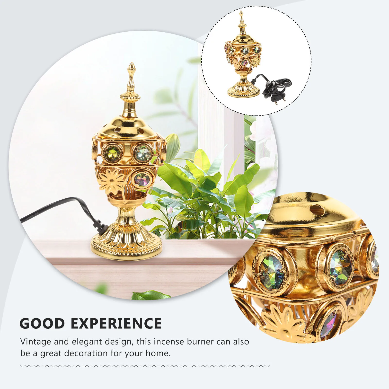 Plug in Incense Burner Elegant Retro Design Reusable Aroma Diffuser Lightweight Desktop Decor for Living Room Bedroom
Plug in Incense Burner Elegant Retro Design Reusable Aroma Diffuser Lightweight Desktop Decor for Living Room Bedroom