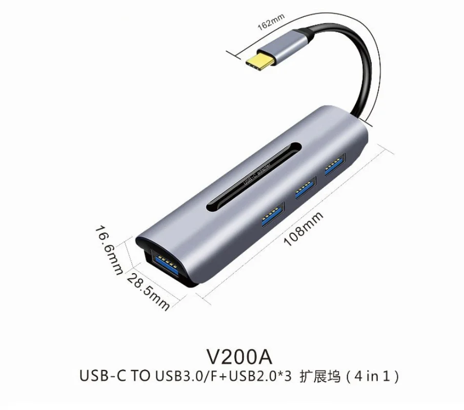 USB-C To USB 3.0 4-in-1 Hub, Type-C 3.1 To USB-C Converter Cable with Aluminum Alloy
USB-C To USB 3.0 4-in-1 Hub, Type-C 3.1 To USB-C Converter Cable with Aluminum Alloy