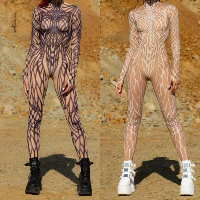 Women's 3D Digital Print Punk Mechanical Bodysuit Tight Long Sleeve Cosplay Jumpsuit Halloween Party Clubwear Costume
Women's 3D Digital Print Punk Mechanical Bodysuit Tight Long Sleeve Cosplay Jumpsuit Halloween Party Clubwear Costume