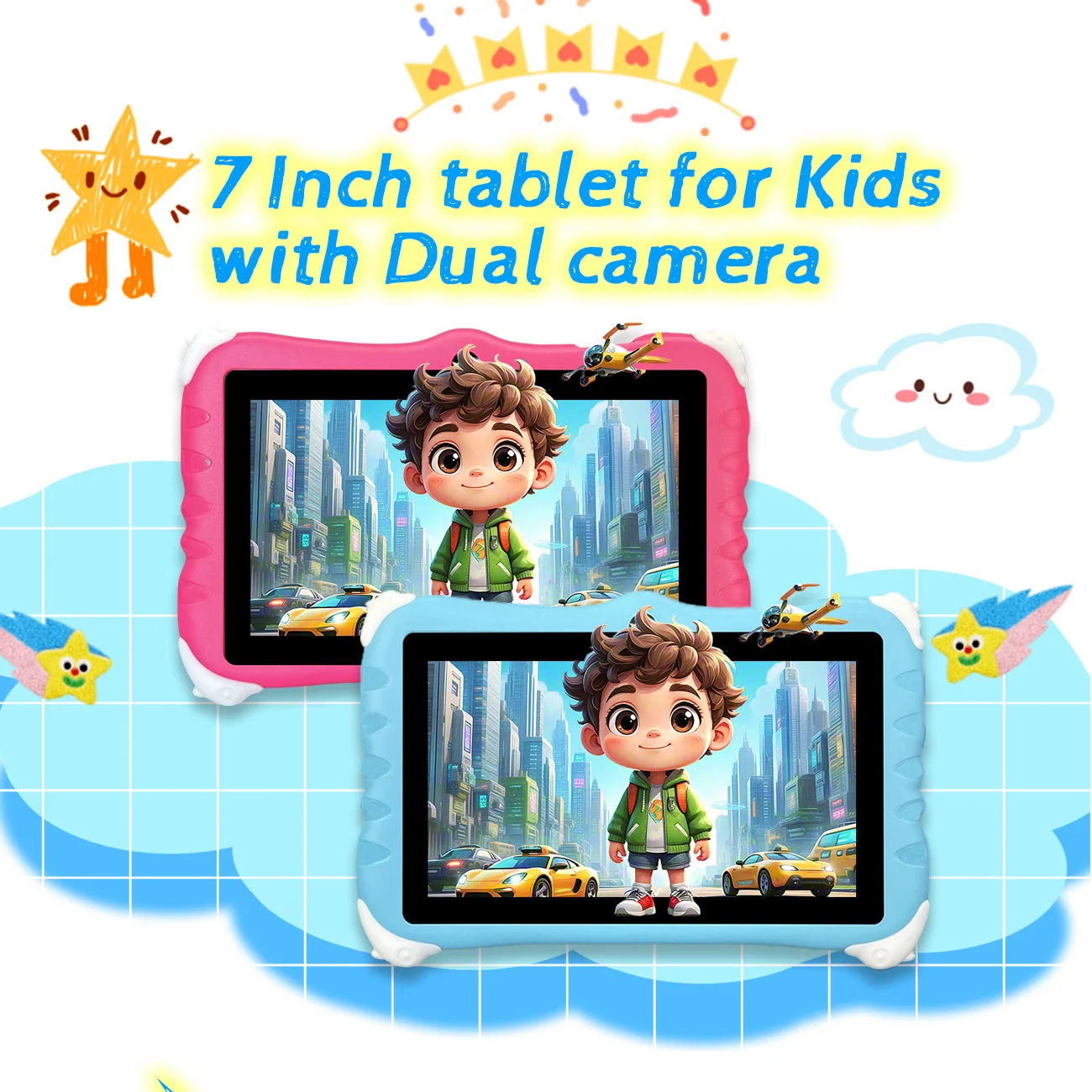 Kids Tablet , 7'' Android Tablet Toddler Case Dual Camera Games Educational Learning Toys Children Gifts,PInk\Blue
Kids Tablet , 7'' Android Tablet Toddler Case Dual Camera Games Educational Learning Toys Children Gifts,PInk\Blue