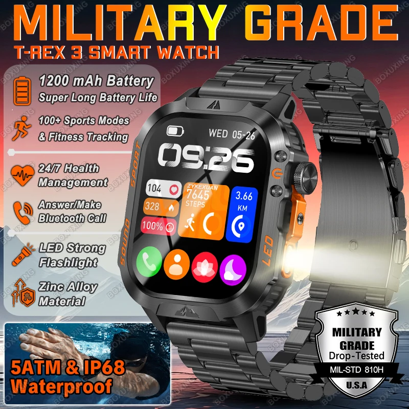 2026 New 1200 mAh Battery Military Smart Watch GPS Path 5ATM Waterproof Run Fitness Tracker Outdoors Sports Military Smartwatch
2026 New 1200 mAh Battery Military Smart Watch GPS Path 5ATM Waterproof Run Fitness Tracker Outdoors Sports Military Smartwatch