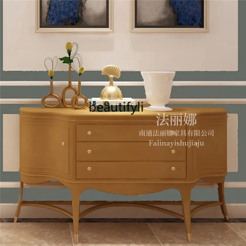 American Style Light Luxury Semi-Circular Entryway Cabinet Solid Wood Luxurious Hallway Cabinet Living Room Decorative Cabinet
American Style Light Luxury Semi-Circular Entryway Cabinet Solid Wood Luxurious Hallway Cabinet Living Room Decorative Cabinet