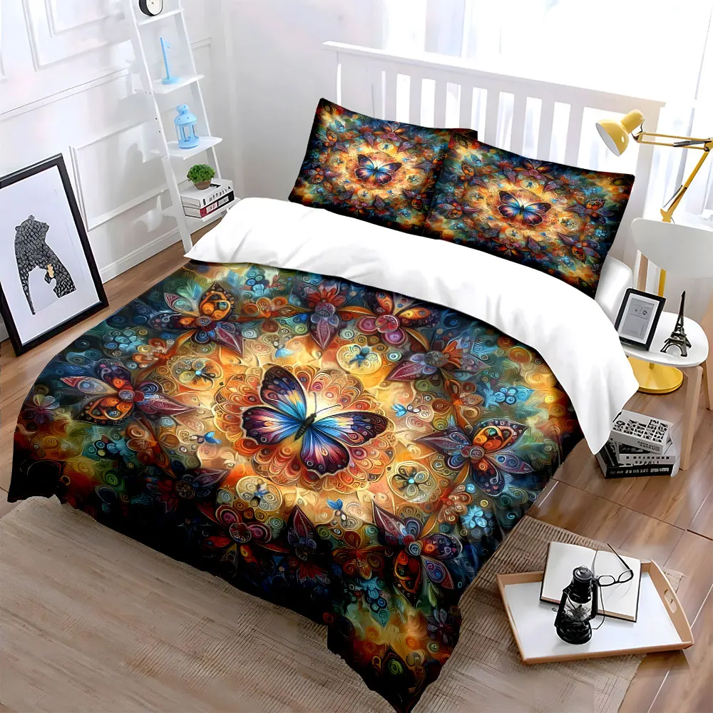 Colorful Butterfly Art Set Decoration Exquisite three-piece bedding set gift for kids and adults
Colorful Butterfly Art Set Decoration Exquisite three-piece bedding set gift for kids and adults