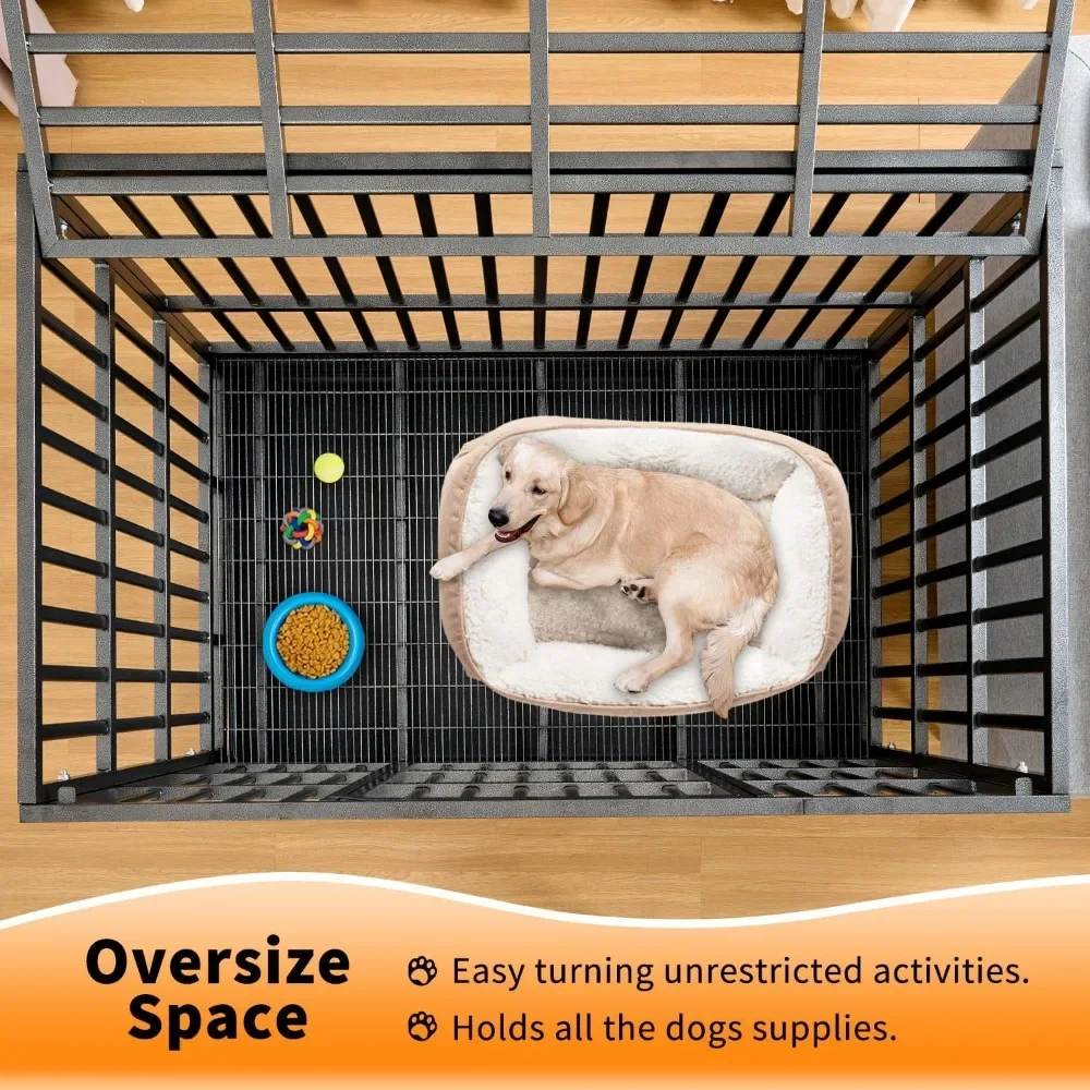 Upgrade 48 Inch Heavy Duty Indestructible XL Dog Crate Steel Escape Proof,Indoor Double Door High Anxiety Cage, Kennel w/ Wheels
Upgrade 48 Inch Heavy Duty Indestructible XL Dog Crate Steel Escape Proof,Indoor Double Door High Anxiety Cage, Kennel w/ Wheels
