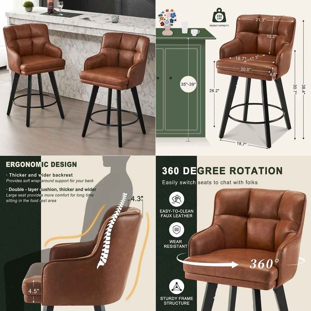 Sherpa Bar Stools Set of 2, 30 Bar Height Counter Stools with Solid Wood Frame Modern Curve Backrest Tall Bar Chairs for Home B
Sherpa Bar Stools Set of 2, 30 Bar Height Counter Stools with Solid Wood Frame Modern Curve Backrest Tall Bar Chairs for Home B