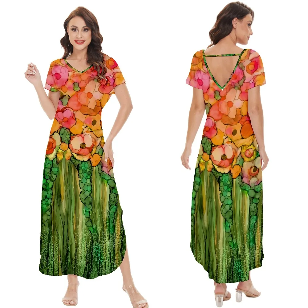 Fashion Summer Maxi Dress Women Printed Sundress Casual Short Sleeve Vestidos Female High Waist Robe Femme vestidos verano
Fashion Summer Maxi Dress Women Printed Sundress Casual Short Sleeve Vestidos Female High Waist Robe Femme vestidos verano