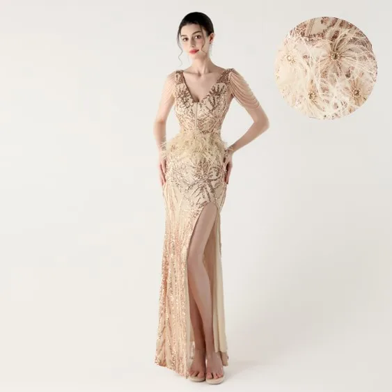 Prom Dress Women Party Long V Neck Sequin Sleeveless Dresses Wedding Guest Mermaid Silhouette Evening Dress Champagne Maxi Dress
Prom Dress Women Party Long V Neck Sequin Sleeveless Dresses Wedding Guest Mermaid Silhouette Evening Dress Champagne Maxi Dress