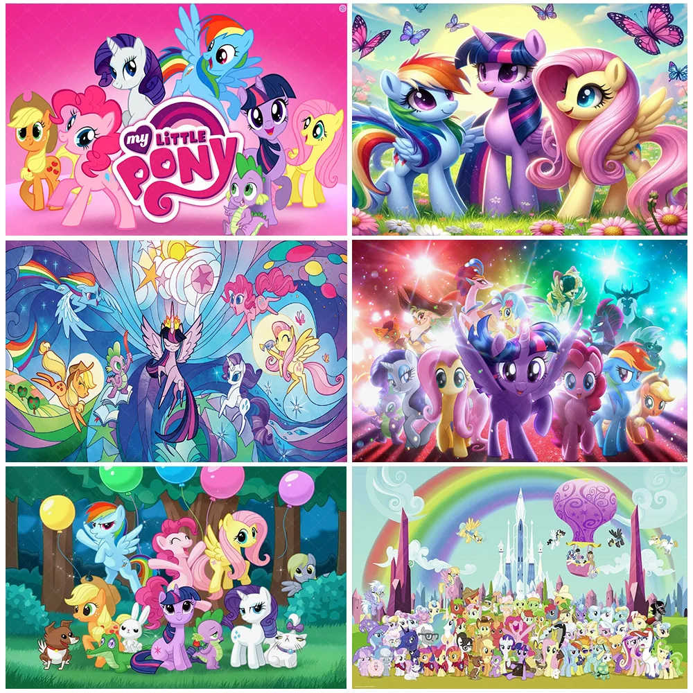 MINISO Cartoon My Little Pony Theme Backdrop Girl Birthday Party Decorations Rainbow Color Photography Background Kid Favor Gift
MINISO Cartoon My Little Pony Theme Backdrop Girl Birthday Party Decorations Rainbow Color Photography Background Kid Favor Gift
