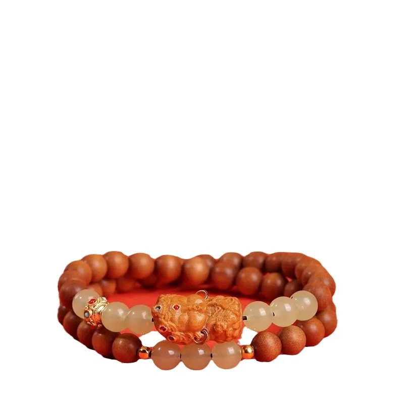 Natural Sandalwood Double Loop Mala Bracelets: Glow-in-the-Dark Beads, Guanyin Chinese Style, Lucky Gifts for Women
Natural Sandalwood Double Loop Mala Bracelets: Glow-in-the-Dark Beads, Guanyin Chinese Style, Lucky Gifts for Women