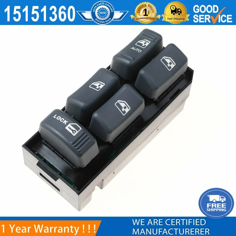 Главный выключатель стеклоподъемника для 95–99 годов для GMC для Chevrolet Suburban Electric 15151360-
Главный выключатель стеклоподъемника для 95–99 годов для GMC для Chevrolet Suburban Electric 15151360-