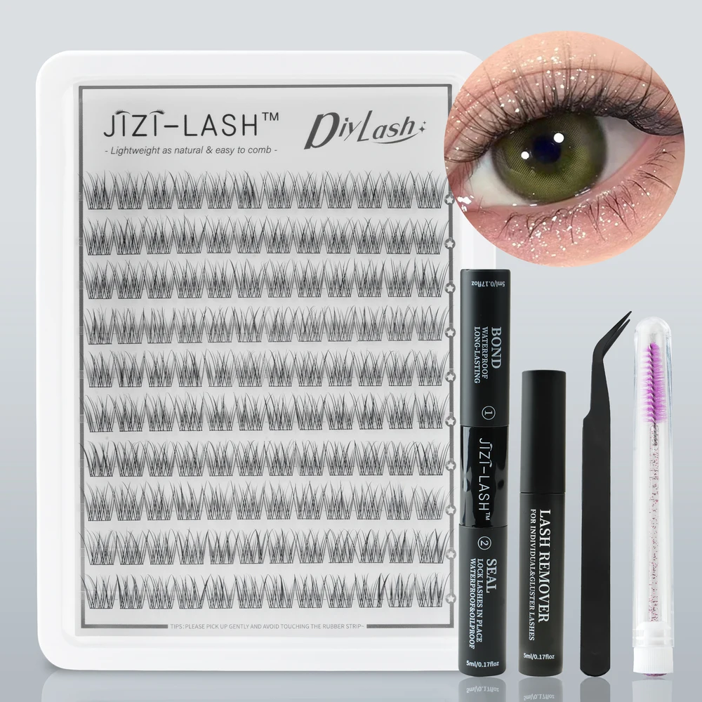 JIZI-LASH C Curl DIY False Eyelashes Lash Clusters Set Eyelash Extension Kit Lashes Bond and Seal Remover Tweezers Brush Makeup
JIZI-LASH C Curl DIY False Eyelashes Lash Clusters Set Eyelash Extension Kit Lashes Bond and Seal Remover Tweezers Brush Makeup