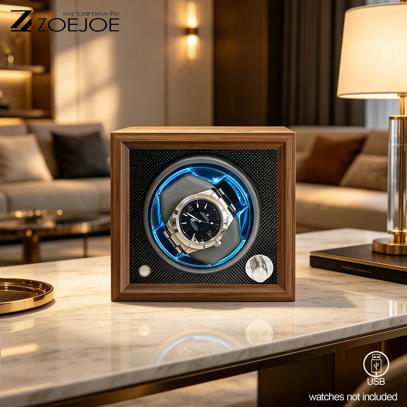 ZOEJOE Watch Winder 1 Slot 2 Slots PU Leather USB Cable Power Soft Pillow Watch Storage Box With Light Birthday Gift For Friends
ZOEJOE Watch Winder 1 Slot 2 Slots PU Leather USB Cable Power Soft Pillow Watch Storage Box With Light Birthday Gift For Friends
