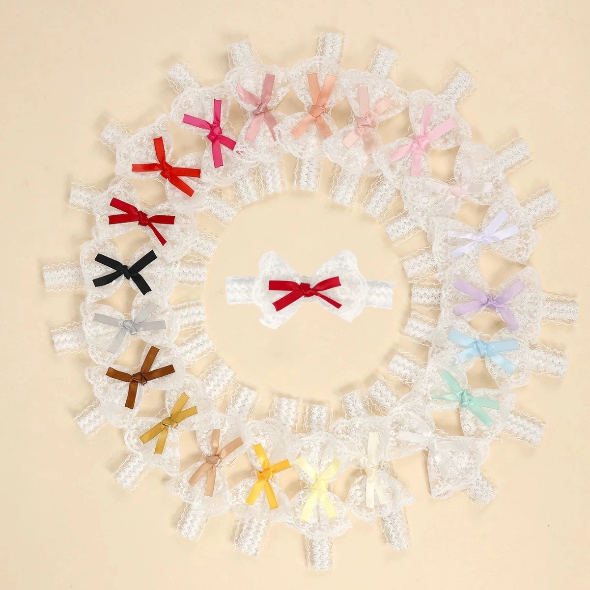 20pcs/lot Lace Bow Headbands for Newborn White Bowknot Hair Ribbon Nylon Turban for Baby Girls Hair Accessories Photography Prop
20pcs/lot Lace Bow Headbands for Newborn White Bowknot Hair Ribbon Nylon Turban for Baby Girls Hair Accessories Photography Prop