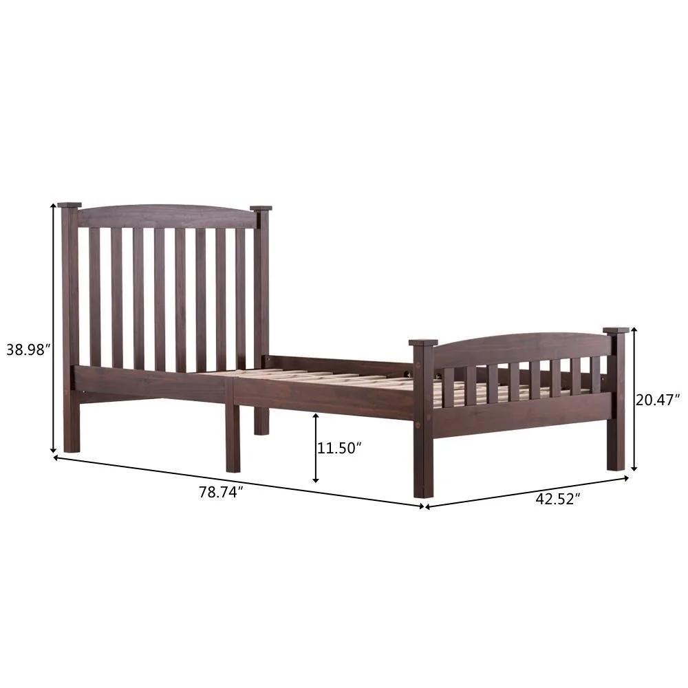 New Twin Size Wooden Platform Bed Frame Foundation w/Wood Slats Walnut Color
New Twin Size Wooden Platform Bed Frame Foundation w/Wood Slats Walnut Color