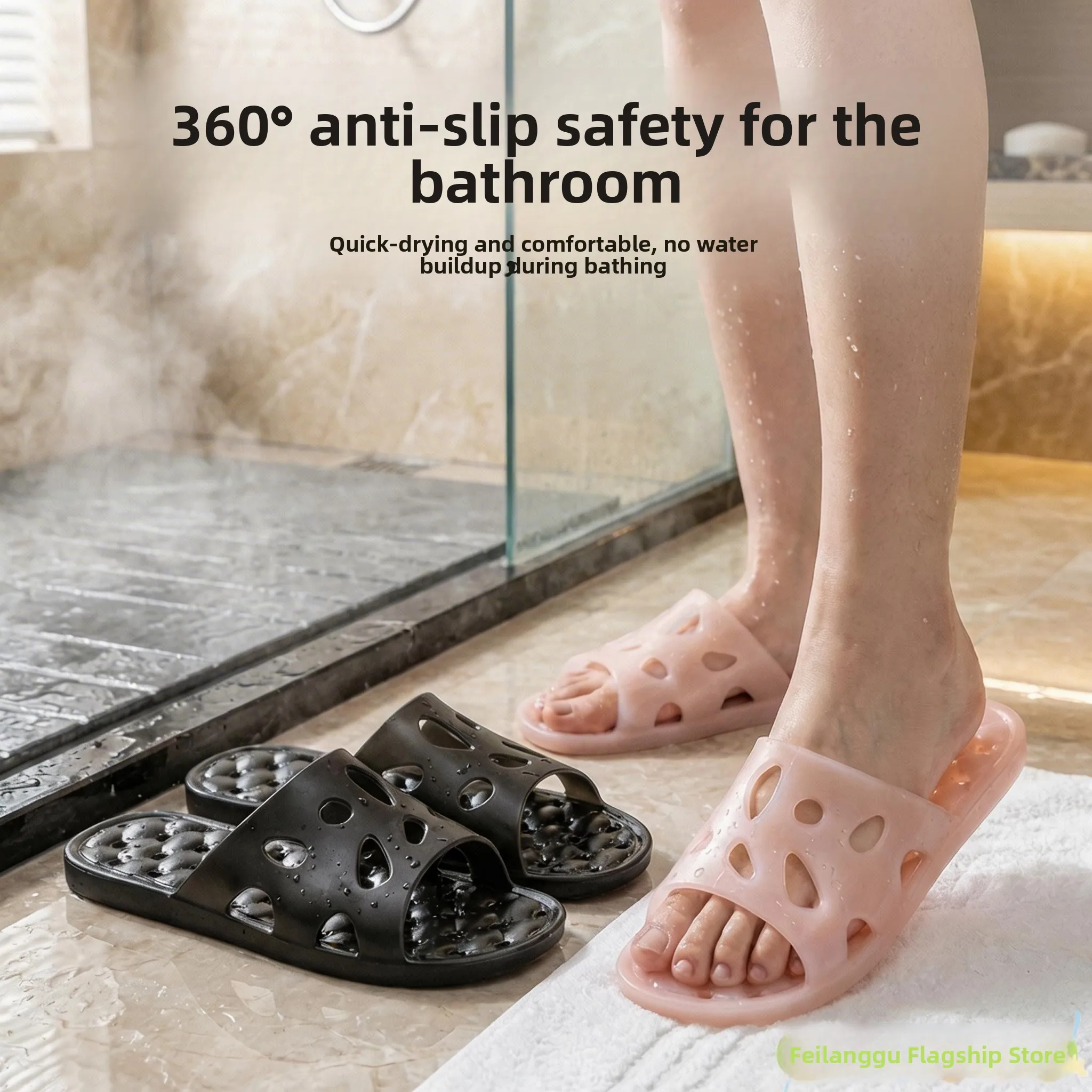 Non-Slip Bathroom Slippers Women's Indoor Home Massage Bottom Hollow out Summer Men's Comfortable Breathable Anti-Skid Slippers
Non-Slip Bathroom Slippers Women's Indoor Home Massage Bottom Hollow out Summer Men's Comfortable Breathable Anti-Skid Slippers