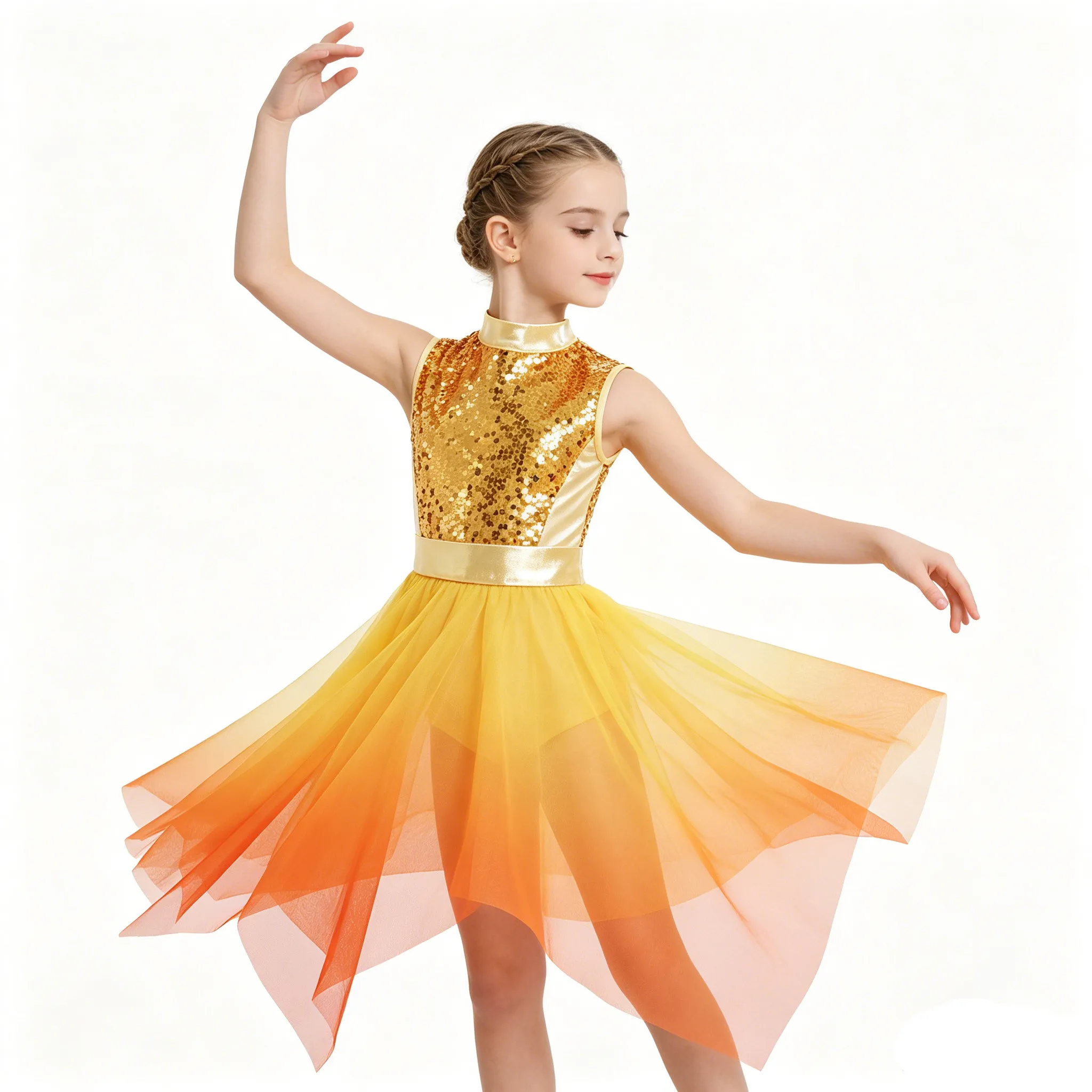 Kids Girls Modern Lyrical Dance Dress Liturgical Worship Praise Church Choir Robe Shiny Sequins Bodice Sheer Mesh Tunic Dresses
Kids Girls Modern Lyrical Dance Dress Liturgical Worship Praise Church Choir Robe Shiny Sequins Bodice Sheer Mesh Tunic Dresses