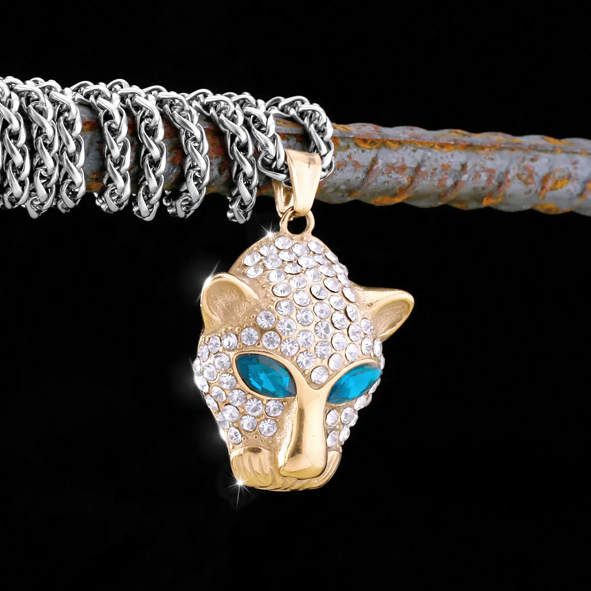 New Design Men's Fashion Domineer Animal Style Green Eye Leopard Head Inset Zircon Pendant Necklace Rock Party Jewelry Gift
New Design Men's Fashion Domineer Animal Style Green Eye Leopard Head Inset Zircon Pendant Necklace Rock Party Jewelry Gift
