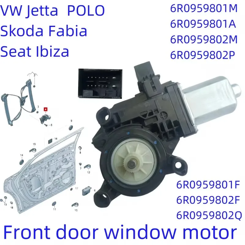 6R0959801 Window Motor 6R0959802 6R0959801M 6R0959801A 6R0959802P 6R0959802C For VW Jetta POLO Amarok Skoda Fabia Seat Ibiza
6R0959801 Window Motor 6R0959802 6R0959801M 6R0959801A 6R0959802P 6R0959802C For VW Jetta POLO Amarok Skoda Fabia Seat Ibiza
