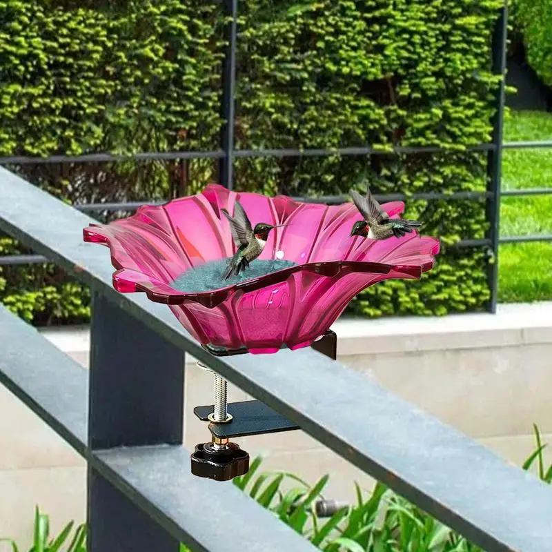 Bird Bath Balcony Railing Hummingbird Feeder Birdwatching Deck Mounted Bird Bath Bowl with Adjustable Clamp for Garden
Bird Bath Balcony Railing Hummingbird Feeder Birdwatching Deck Mounted Bird Bath Bowl with Adjustable Clamp for Garden