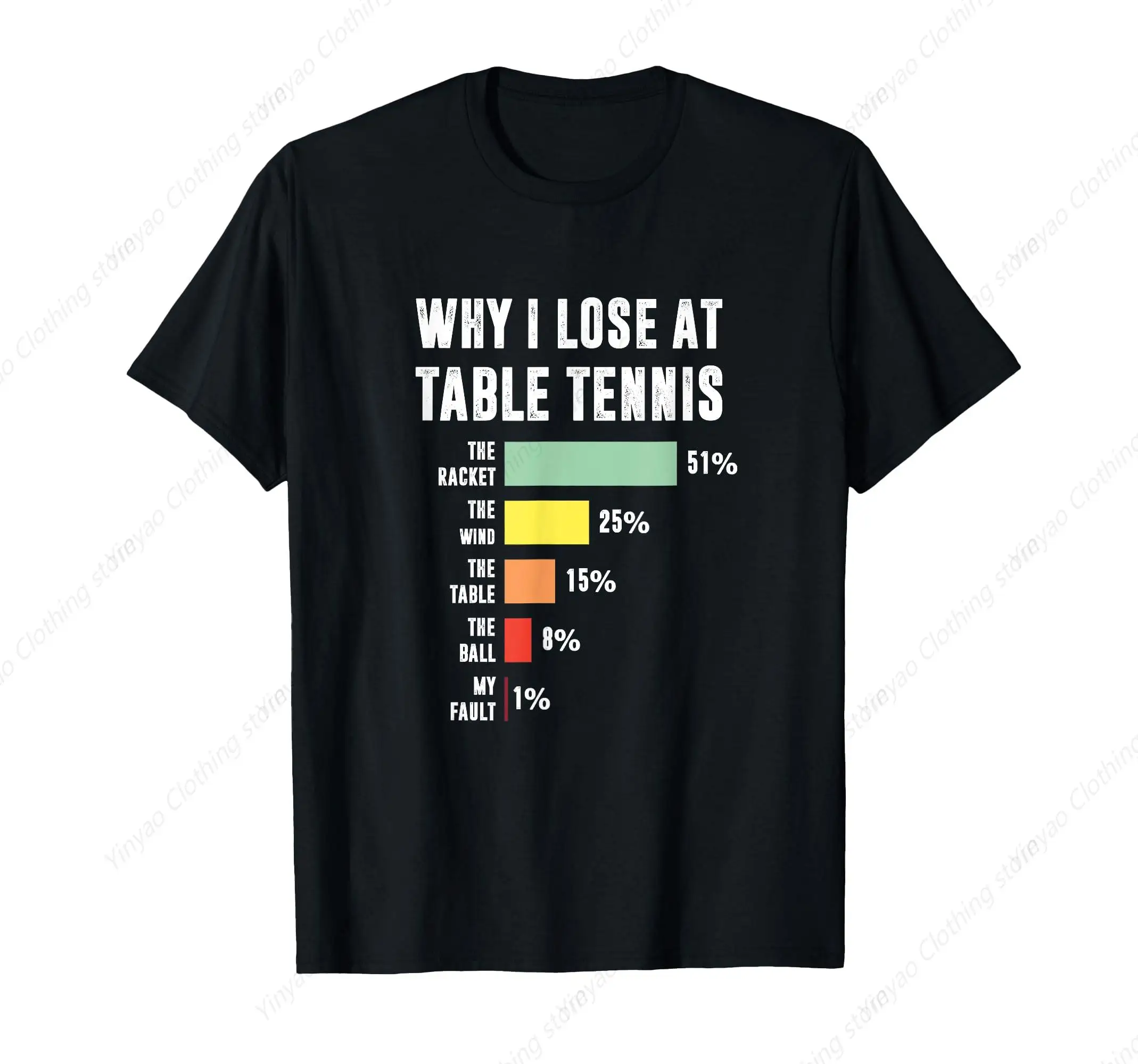 Why Did I Lose Table Tennis Interesting Table Tennis Player T-Shirt, Black Pure Cotton Breathable Casual Shirt
Why Did I Lose Table Tennis Interesting Table Tennis Player T-Shirt, Black Pure Cotton Breathable Casual Shirt