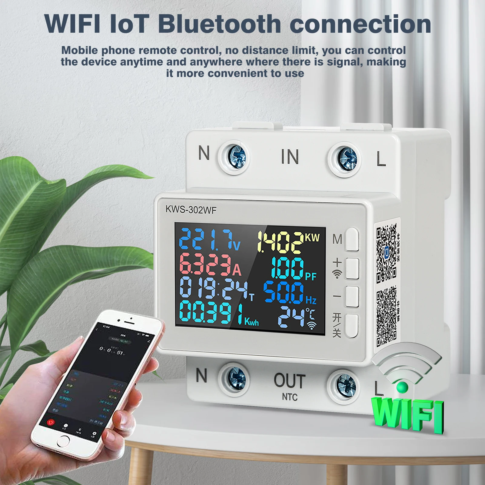 Tuya WiFi 8 in 1 Power Meter Multi-function AC Energy Meter Remote APP Control AC170-300V 63A AC Energy Meter contactores 220V
Tuya WiFi 8 in 1 Power Meter Multi-function AC Energy Meter Remote APP Control AC170-300V 63A AC Energy Meter contactores 220V