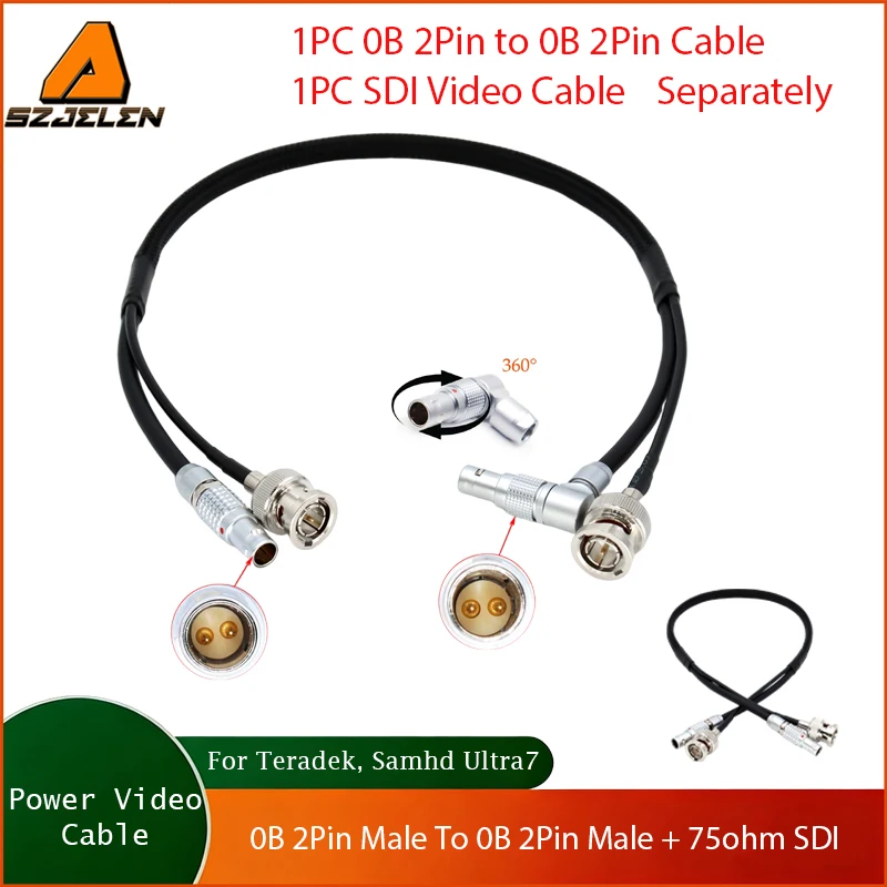 Power Cable 0B 2Pin to 2Pin Cable + 75ohm SDI for Teradek, Samhd Ultra7
Power Cable 0B 2Pin to 2Pin Cable + 75ohm SDI for Teradek, Samhd Ultra7