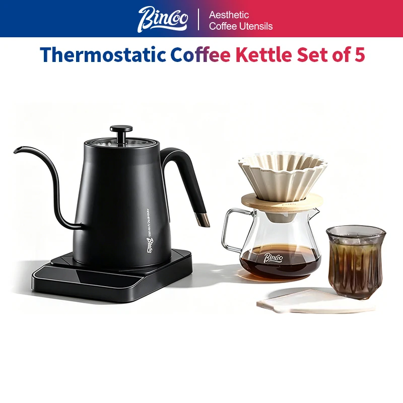 BINCOO 800ML Intelligent Constant Temperature Control Electric Kettle Hand Brewed Coffee Pot Gooseneck Pot Barista Tools 220V
BINCOO 800ML Intelligent Constant Temperature Control Electric Kettle Hand Brewed Coffee Pot Gooseneck Pot Barista Tools 220V