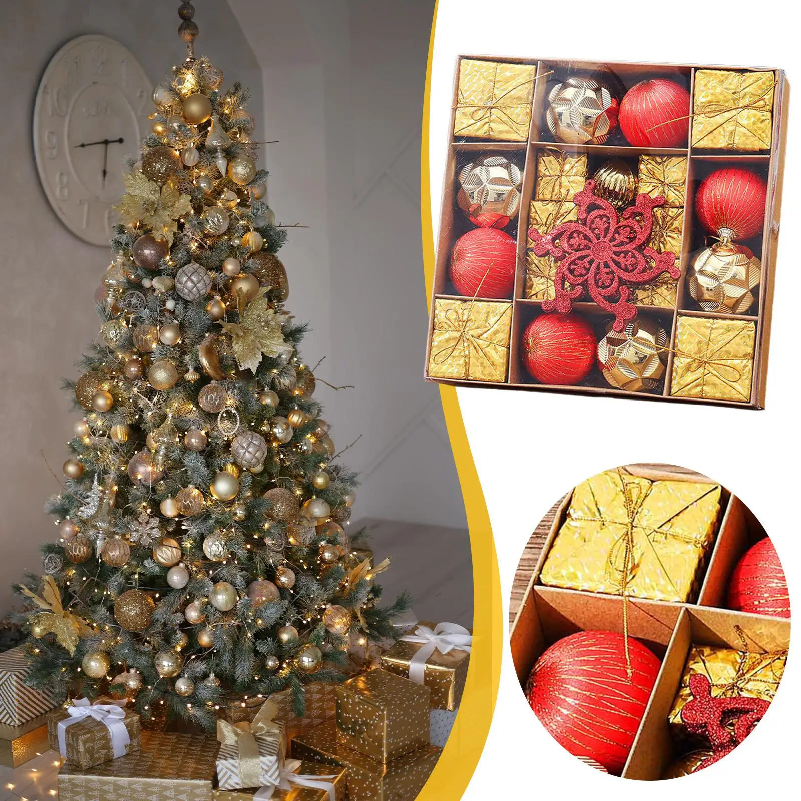 Christmas Ball Ornaments Set Pendants Reusable Christmas Tree Decor for Holidays Hotel Farmhouse Halloween Spring Festivals
Christmas Ball Ornaments Set Pendants Reusable Christmas Tree Decor for Holidays Hotel Farmhouse Halloween Spring Festivals
