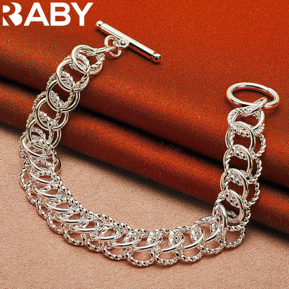 URBABY 925 Sterling Silver Circle Chain Bracelet For Women and Men Fashion Jewelry Simple Classic Party Accessories Gifts
URBABY 925 Sterling Silver Circle Chain Bracelet For Women and Men Fashion Jewelry Simple Classic Party Accessories Gifts