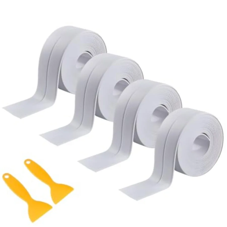 4 Rolls White Caulking Tape, Self-Adhesive Waterproof Sealant Tape for Kitchen, Bathroom, Bathtub, Toilet Base, Countertop Edge
4 Rolls White Caulking Tape, Self-Adhesive Waterproof Sealant Tape for Kitchen, Bathroom, Bathtub, Toilet Base, Countertop Edge