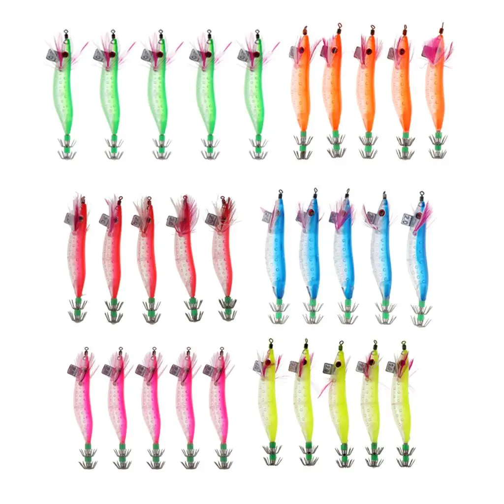 Plastic Luminous Squid Jigs Saltwater Fishing Lures Octopus Squid Hook Shrimp Sea Fishing Tackle for Sleeve Fish
Plastic Luminous Squid Jigs Saltwater Fishing Lures Octopus Squid Hook Shrimp Sea Fishing Tackle for Sleeve Fish