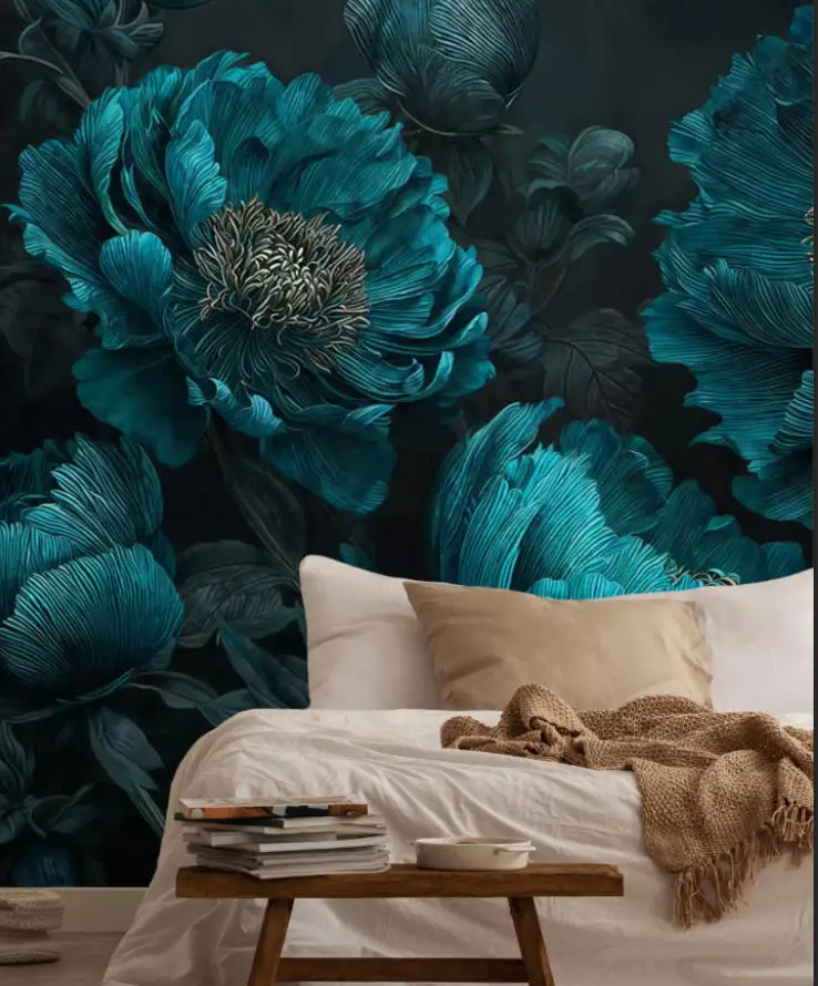 Customized Wallpaper Silk Pearl Flower Mural Home Decoration Blue HD Peony Flower Decoration Painting 3d wallpaper murals
Customized Wallpaper Silk Pearl Flower Mural Home Decoration Blue HD Peony Flower Decoration Painting 3d wallpaper murals