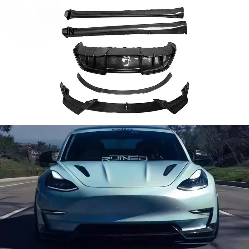 Комплект кузова в стиле A-D из углеродного волокна для Tesla Model 3, передний бампер, боковые юбки, задний диффузор, заднее крыло, автоаксессуары
Комплект кузова в стиле A-D из углеродного волокна для Tesla Model 3, передний бампер, боковые юбки, задний диффузор, заднее крыло, автоаксессуары