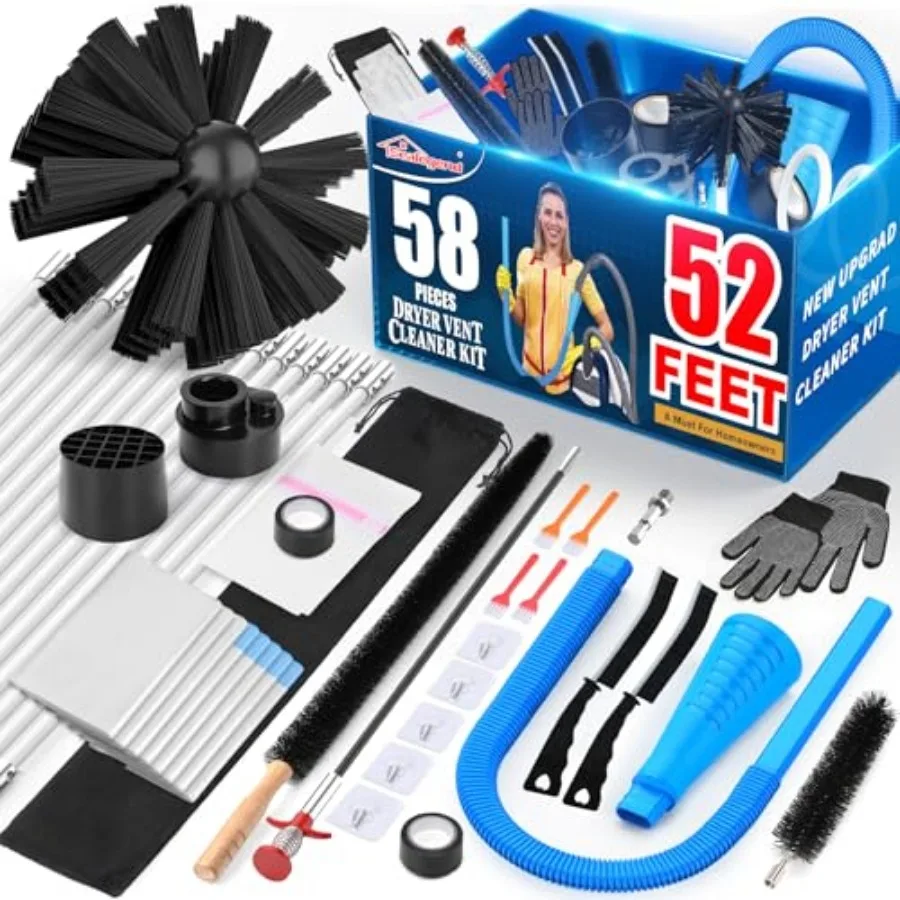 58-Piece Dryer Vent Cleaner Kit Dryer Cleaning Tools Omnidirectional Dryer Lint Vacuum Attachment Dryer Vent Brush Universal Va
58-Piece Dryer Vent Cleaner Kit Dryer Cleaning Tools Omnidirectional Dryer Lint Vacuum Attachment Dryer Vent Brush Universal Va
