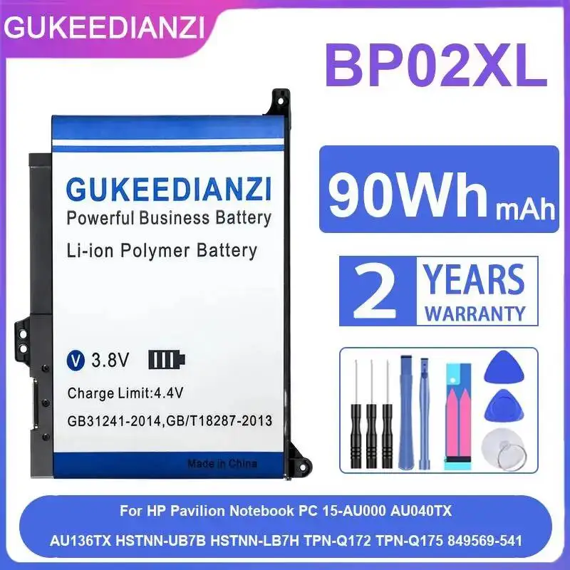 Battery BP02XL 90Wh For HP Pavilion Notebook PC 15-AU000 AU040TX AU136TX Hstnn-UB7B Hstnn-LB7H Tpn-Q172 Tpn-Q175 849569-541
Battery BP02XL 90Wh For HP Pavilion Notebook PC 15-AU000 AU040TX AU136TX Hstnn-UB7B Hstnn-LB7H Tpn-Q172 Tpn-Q175 849569-541