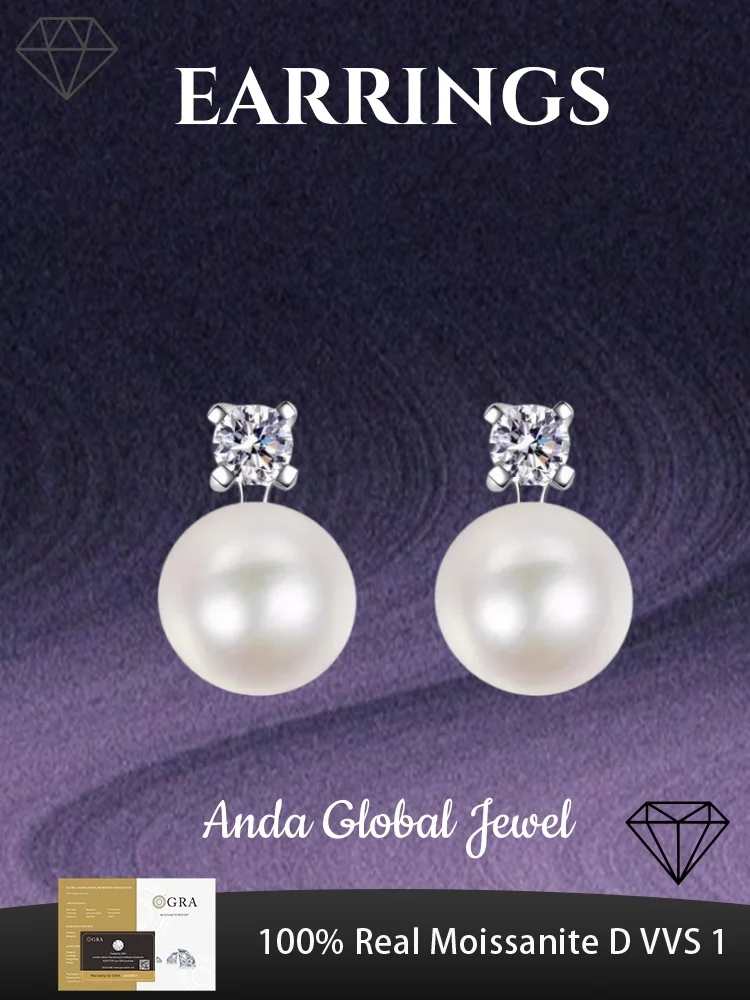 GRA Moissanite Plata Simple Pearl 925 Pure Silver Earrings Noble and Generous Suitable for Fashion Jewelry Women's Earrings
GRA Moissanite Plata Simple Pearl 925 Pure Silver Earrings Noble and Generous Suitable for Fashion Jewelry Women's Earrings