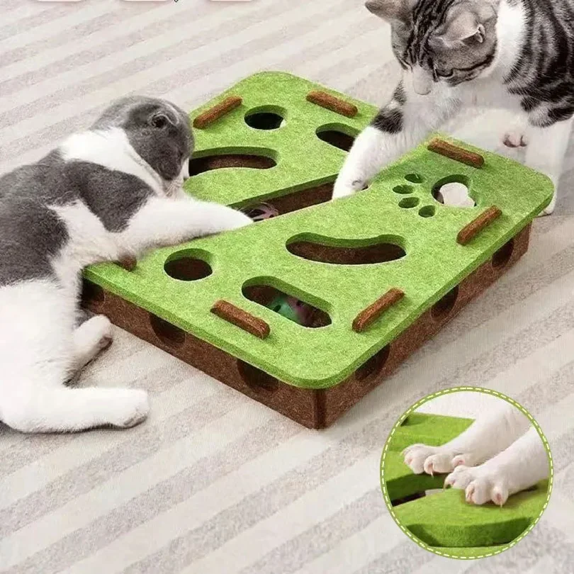 Pet Cat Puzzle Maze Holes Toys Felt Box With Bell Ball Kitten Playing Toys Interactive Funny Combination Set Cat Supplies
Pet Cat Puzzle Maze Holes Toys Felt Box With Bell Ball Kitten Playing Toys Interactive Funny Combination Set Cat Supplies
