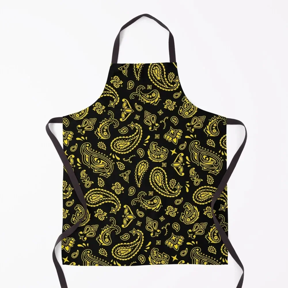 Yellow on Black Paisley Apron Kitchens Accessories Cooking Dress Home Utensils Apron 
Yellow on Black Paisley Apron Kitchens Accessories Cooking Dress Home Utensils Apron