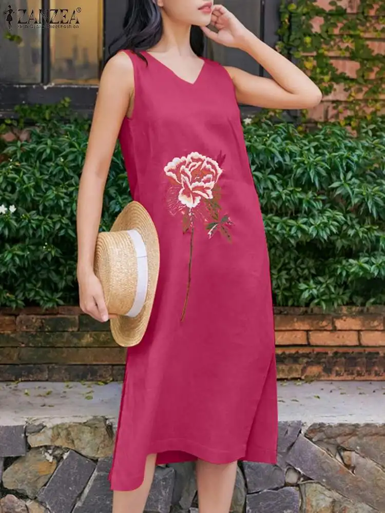 Women V Neck Casual Floral Embroidery Dress ZANZEA Bohemian Summer Sleeveless Vintage Beach Midi Sundress Holiday Vestido Robe
Women V Neck Casual Floral Embroidery Dress ZANZEA Bohemian Summer Sleeveless Vintage Beach Midi Sundress Holiday Vestido Robe