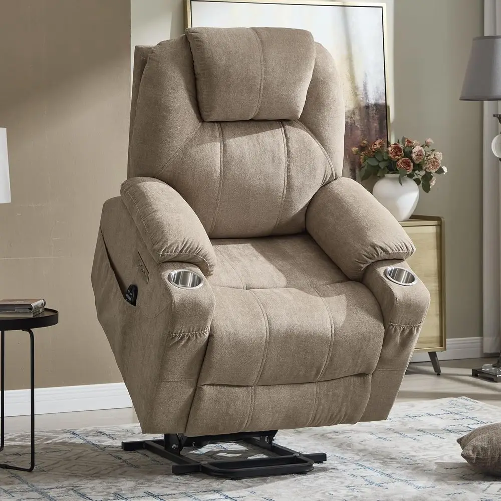 Upholstered Recliner with Electric Lift, Massage, Heating, and Charging Ports
Upholstered Recliner with Electric Lift, Massage, Heating, and Charging Ports