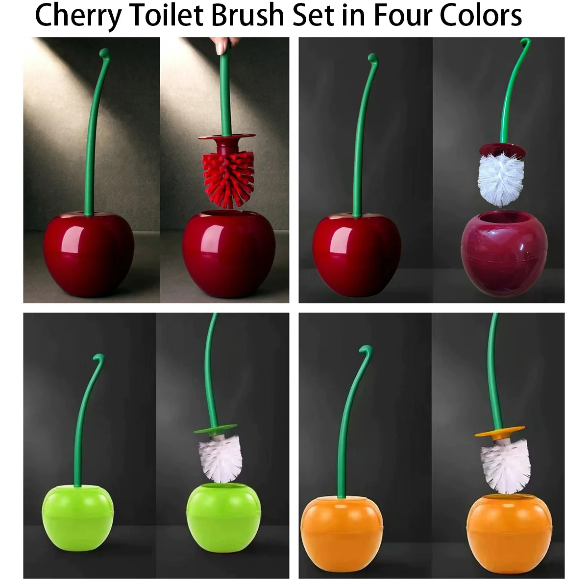 Toilet Brush+Holders Set Cherry Shaped Long Handle Creative Cleaning Brush with Holder Stains Removal Bathroom Accessories
Toilet Brush+Holders Set Cherry Shaped Long Handle Creative Cleaning Brush with Holder Stains Removal Bathroom Accessories