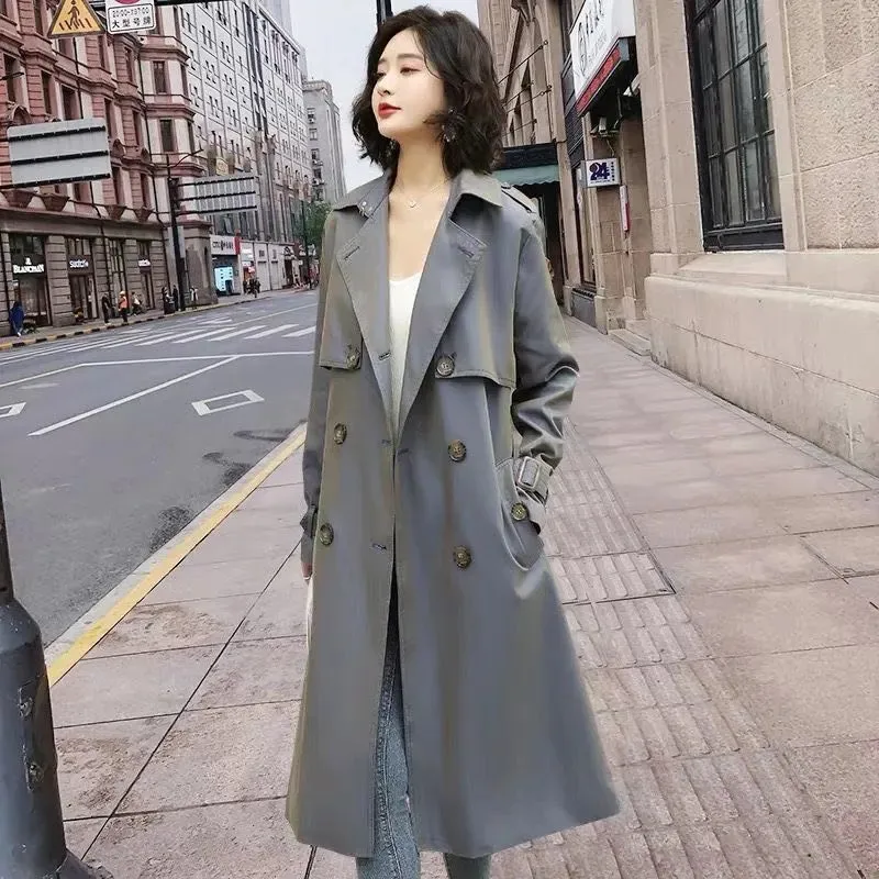 Windbreaker Women's Spring Autumn Coat Pop Solid Color Lapel Double-breasted Mid-length Top Temperament Female Clothing ZM430
Windbreaker Women's Spring Autumn Coat Pop Solid Color Lapel Double-breasted Mid-length Top Temperament Female Clothing ZM430