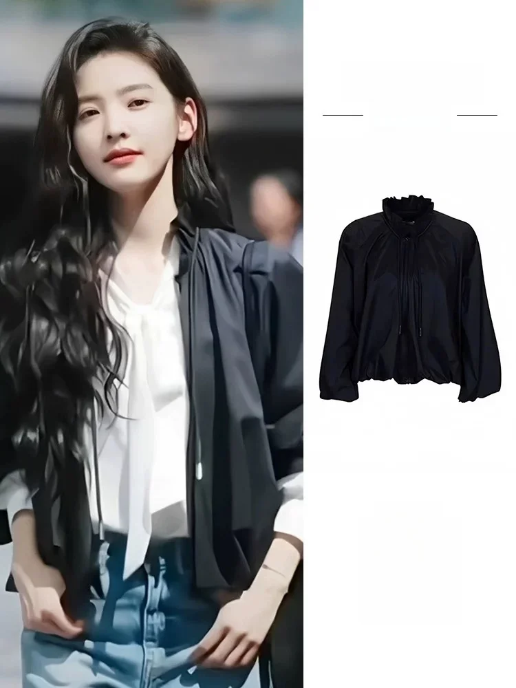 Black Lantern Sleeve Stand Collar Jacket Women Loose Personality Short Coat Top Chinese Brand Tagkita Pure Color Long Sleeve
Black Lantern Sleeve Stand Collar Jacket Women Loose Personality Short Coat Top Chinese Brand Tagkita Pure Color Long Sleeve