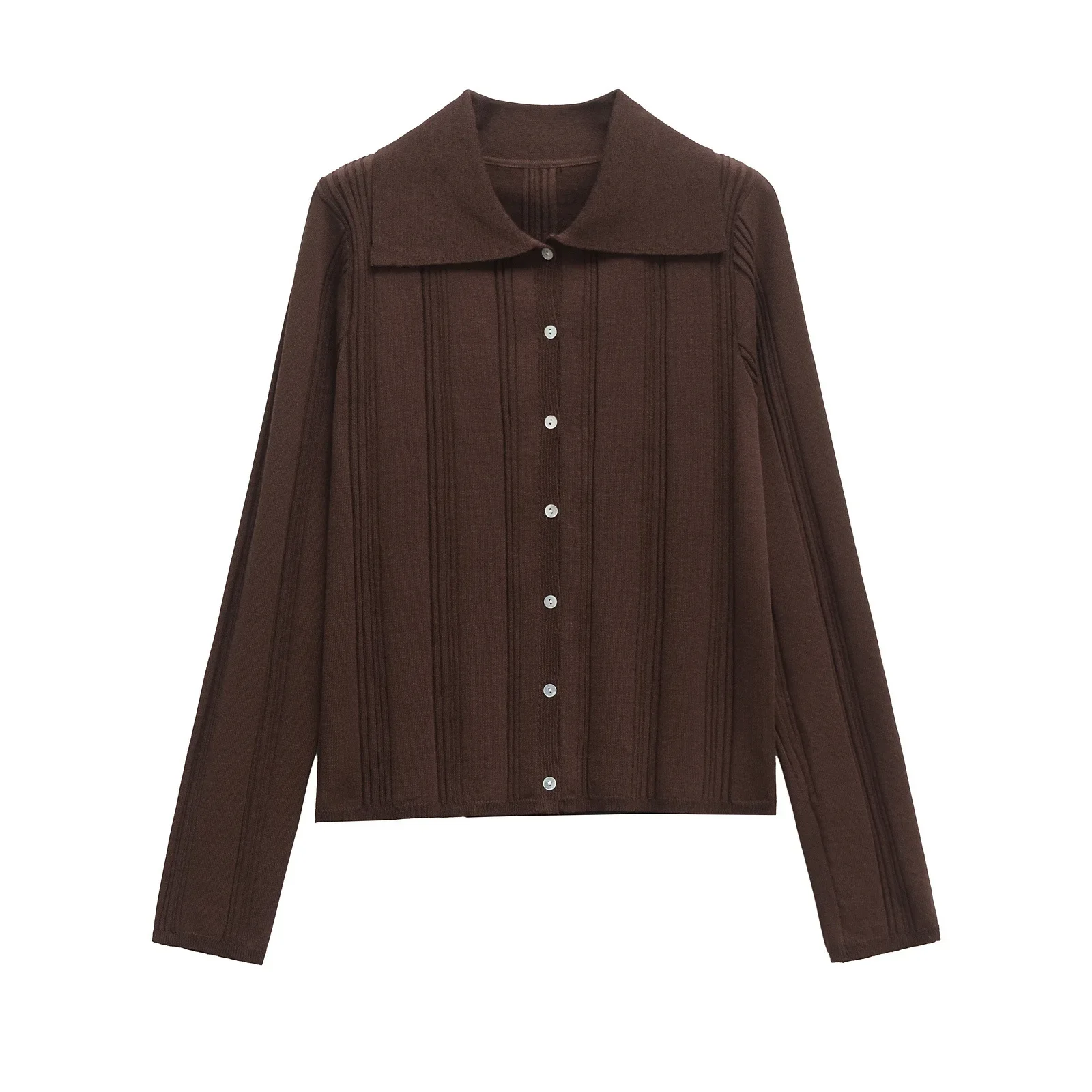 Woman's Texture Knitted Cardigan Lapel Single-breasted Long-sleeved Solid Color Simple Sweater Autumn New Female Chic Top
Woman's Texture Knitted Cardigan Lapel Single-breasted Long-sleeved Solid Color Simple Sweater Autumn New Female Chic Top