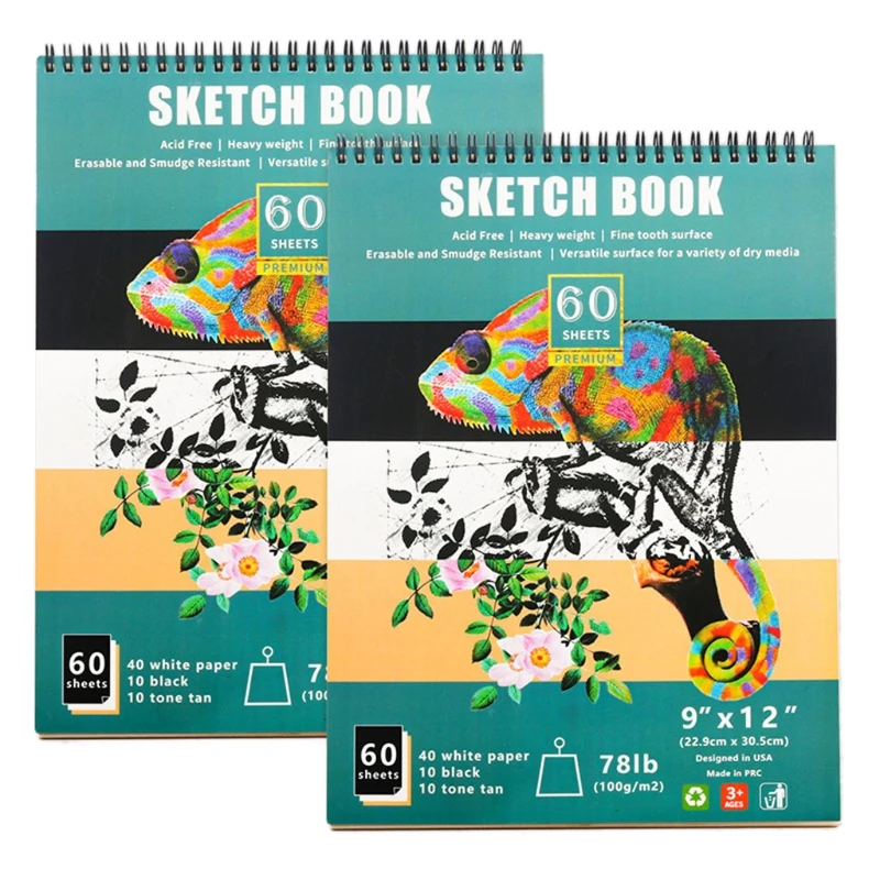 60 Sheets Hardcover Sketchbook Use with Pencils Charcoal Pens Art Supplies for Artist Sketching with Three Colors Paper
60 Sheets Hardcover Sketchbook Use with Pencils Charcoal Pens Art Supplies for Artist Sketching with Three Colors Paper