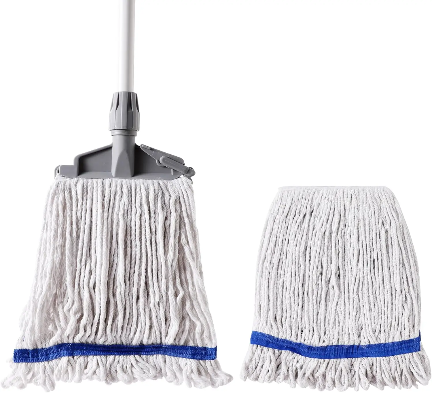 Heavy Duty Wet Mop, 2 Cotton Heads with Universal Clips for Home, Office, Garage, Warehouse Floor Cleaning
Heavy Duty Wet Mop, 2 Cotton Heads with Universal Clips for Home, Office, Garage, Warehouse Floor Cleaning